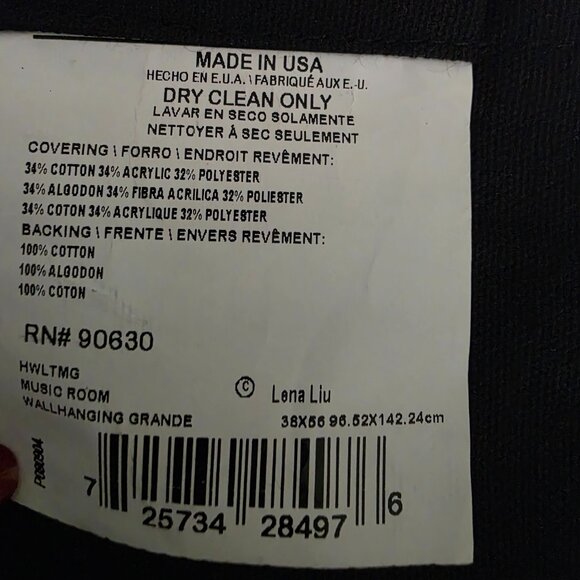 NEW Lena Liu Music Room Grand Piano Violin Tapestry Large Wall Hanging 59x37 USA - Picture 6 of 6